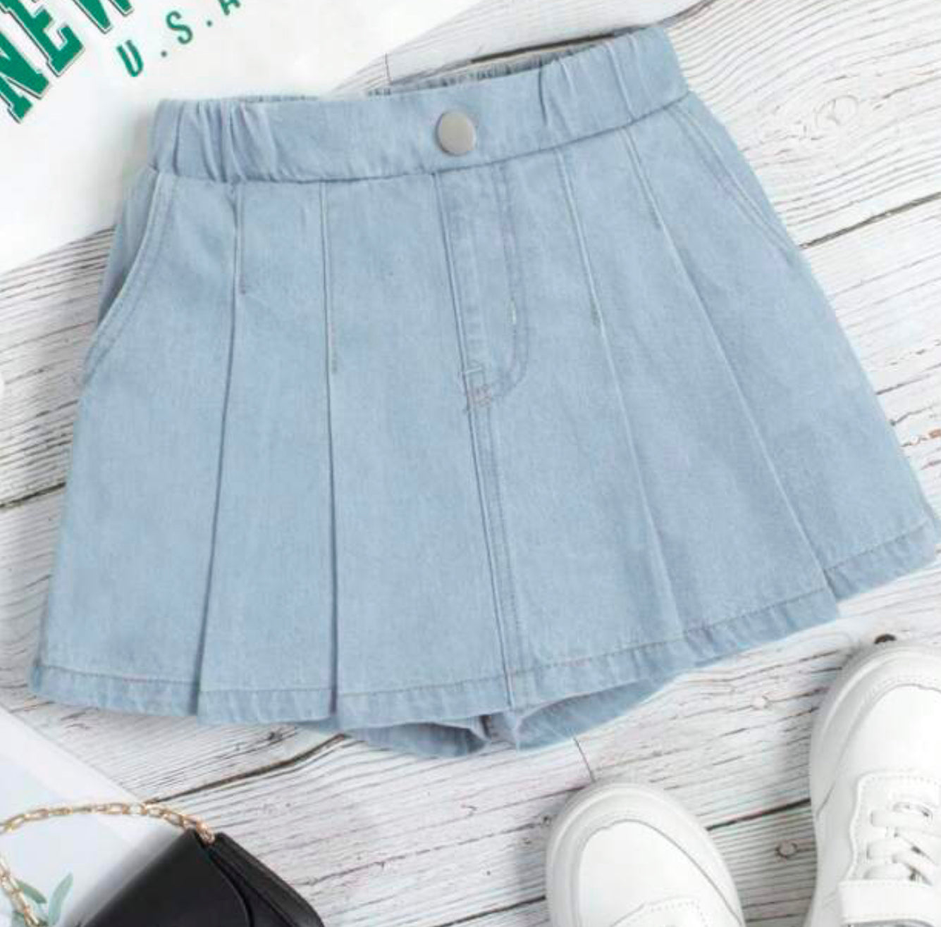 On The Move Denim Skort